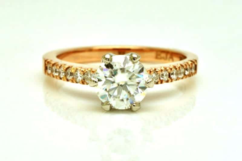 Moissanite and Rose Gold Ring