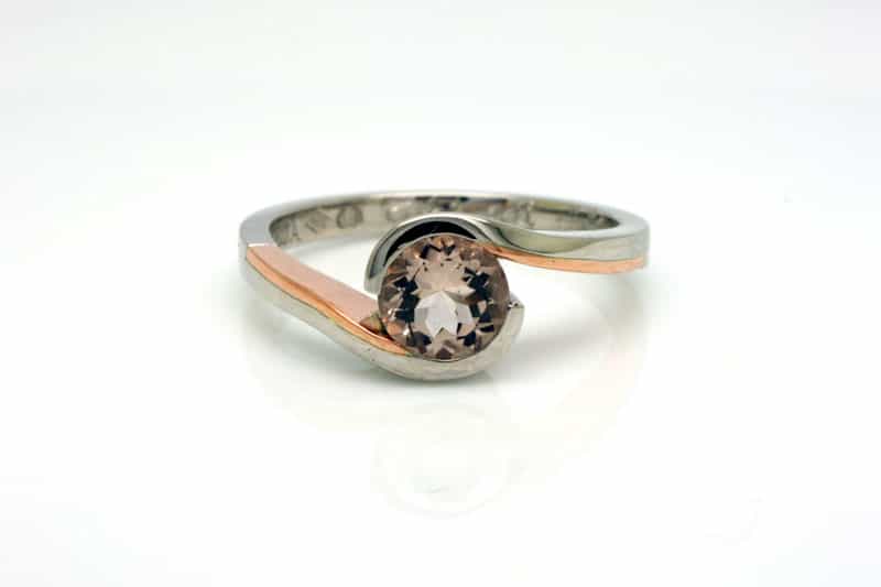Morganite, Rose Gold and Platinum Embrace Ring