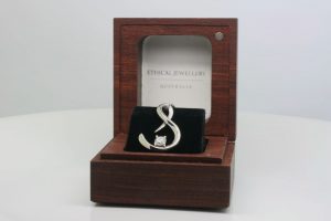 Photo of the finished pendant, with chain, in a beautifully crafted presentation box.