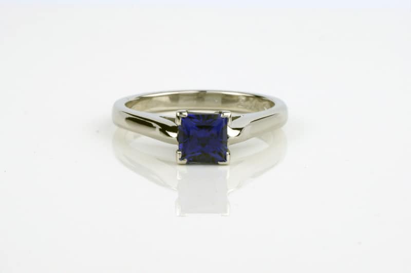 Lab-grown Blue Sapphire Engagement Ring