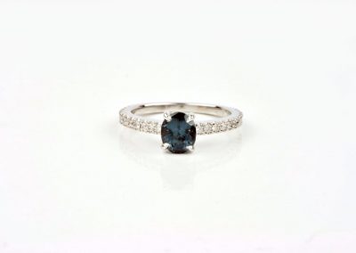 NSW Oval Sapphire & Argyle Diamond Engagement Ring